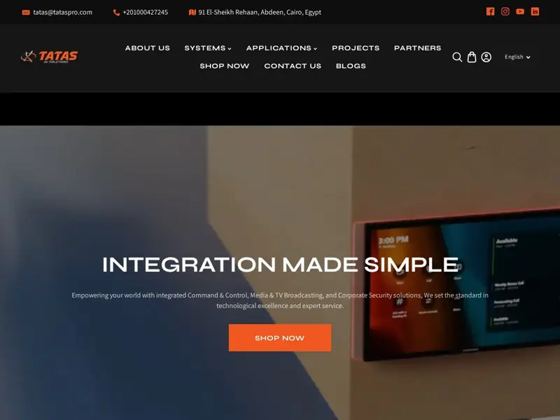 Screenshot of the TATAS Pro website