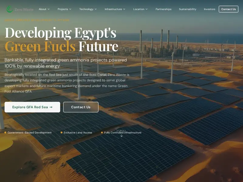 Screenshot of the ZeroWaste website